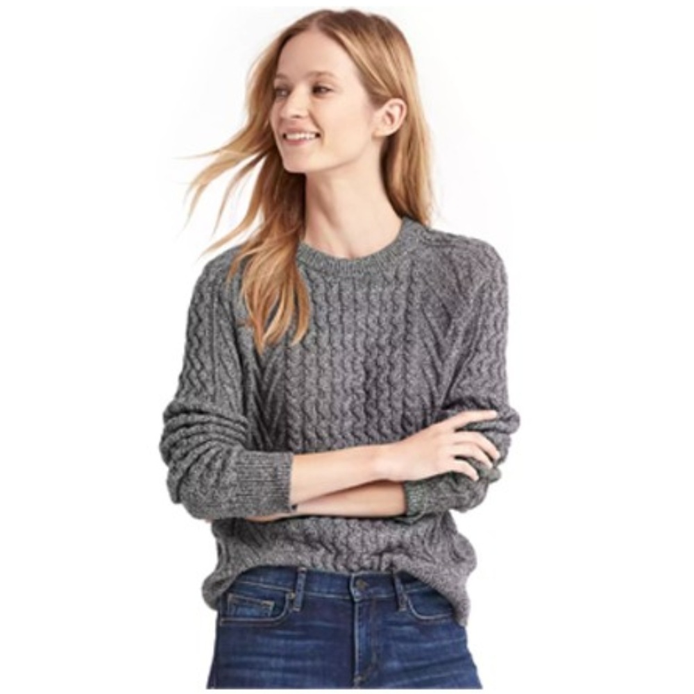 Grey Cable Knit Sweater from the Gap